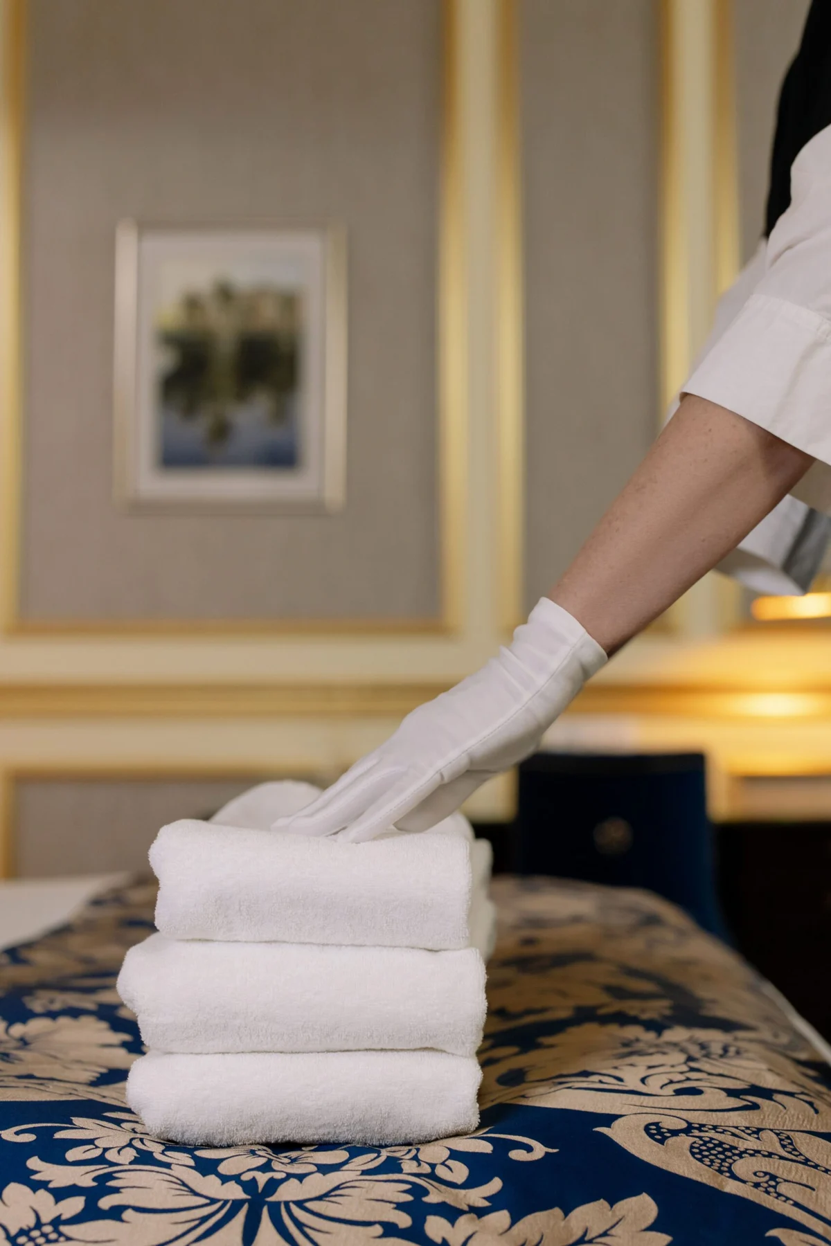 Freshly prepared towels in a thoughtfully cared-for room